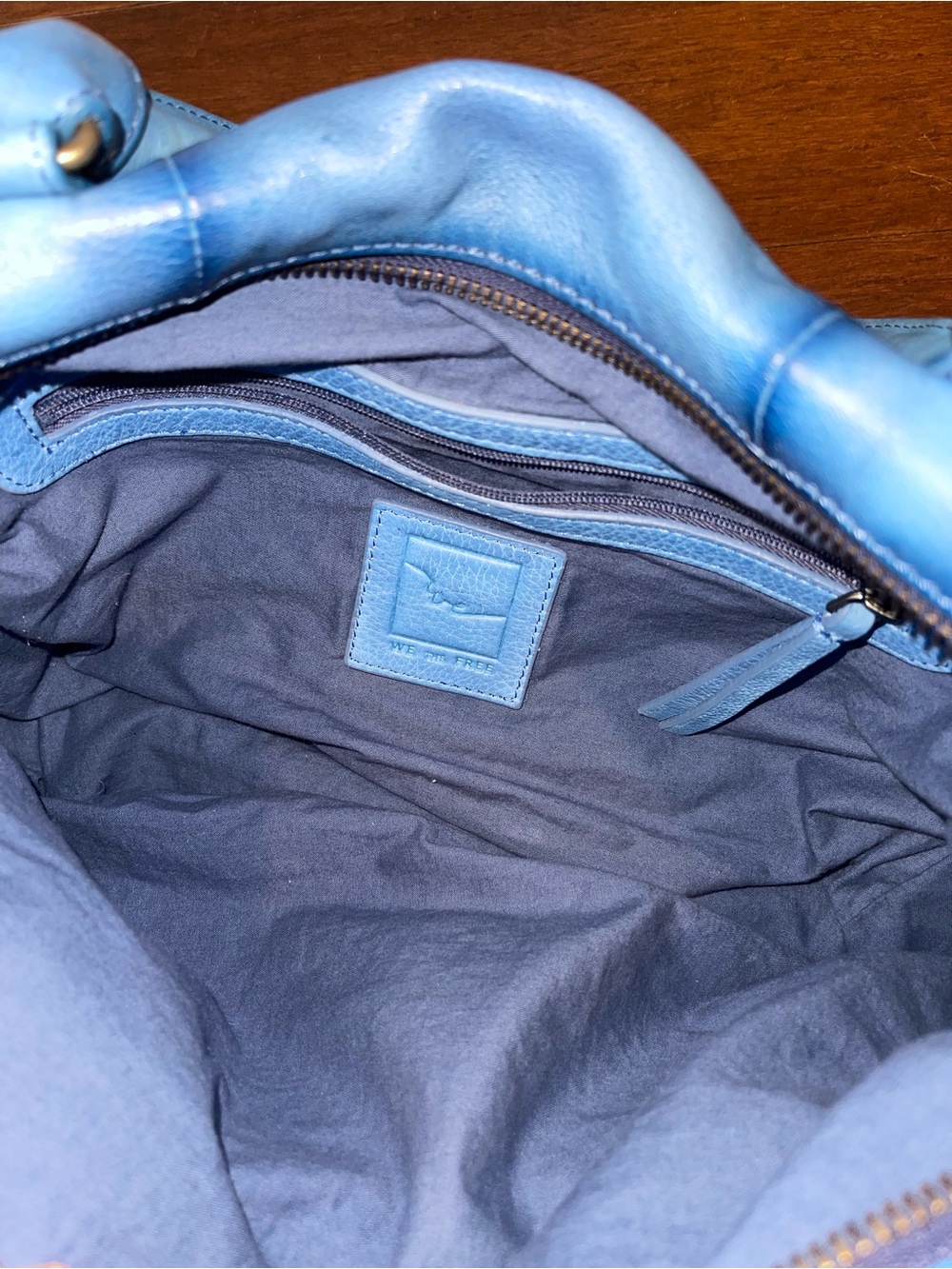 nwt free people we the free baby emerson tote santorini blue - Picture 5 of 5